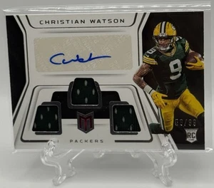 Christian Watson 2022 Panini Chronicles Momentum RPA RC Jersey Patch Auto /99! - Bild 1 von 3