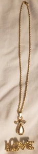 Engel Träne Tropfen Anhänger/Medaillon mit Kette und "Liebe" Pin - Bild 1 von 6