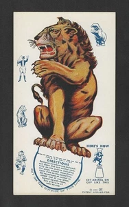 1939 Ice Cream Cup Card - Big Ring Circus Series - Growling Lion - Large Format - Picture 1 of 1