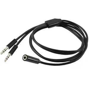 3.5mm Female to 2 Male Cable 3.5 Splitter for Headphones Two Speakers - Picture 1 of 8