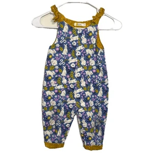 Baby Boden Cord Häschen Pullover mit Taschen 12-18 Monate Overall geblümt blau - Bild 1 von 4