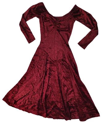 Vestido De Colección Betsey Johnson Rojo Oscuro Terciopelo Púrpura Etiqueta Punk Corpiño Pequeño Foto 1 de 4