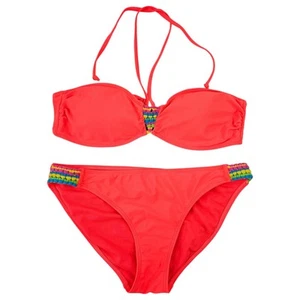 TU Coral Pink 2 Piece Bikini Set Swim Costume Bikini UK Size 10 - Picture 1 of 10