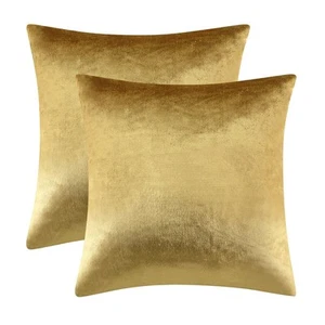 Gold Velvet Decorative Throw Pillow Covers18x18 Pillow Covers for Couch Sofa ... - Picture 1 of 6