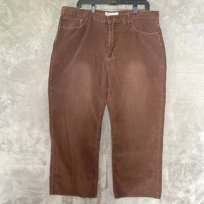 Винтажные фирменные вельветовые брюки SB коричневые полностью американские классические мужские 38x28 измененная длина - Изображение 1 из 4