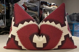 ONE RALPH LAUREN RED "STANDING ROCK" TRADING BLANKET CUSTOM BOLSTER PILLOW - Picture 1 of 2