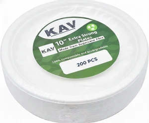 Biologisch abbaubare 10 Zoll Bagasse Teller Zuckerrohr kompostierbare Einwegteller - Bild 1 von 9