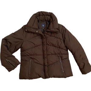 EUC Gap Chocolate Brown Puffer Jacket Size XL - Picture 1 of 11