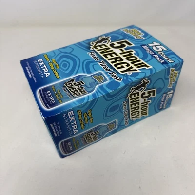 5 小时能量射击蓝色覆盆子超强 15 个盒有效期至 07/27 — 第 1/4 张图片