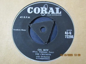 THE CRICKETS/BUDDY HOLLY-OH BOY-CORAL TRI - Picture 1 of 2