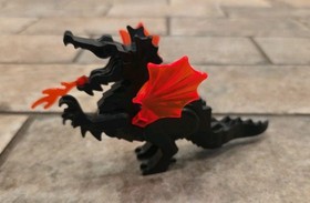Lego Dragon Black Castle Fortress Knight Dragon With Red Translucid Wings Fire