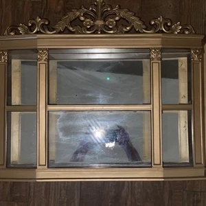 Syroco #3602 Gold 70er Retro Curio Wandregal Shadow Box Vintage Hollywood Regency - Bild 1 von 6