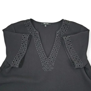 Vestido túnica Madewell para mujer talla 4 negro cuello en V manga corta 33 pulgadas Longitud - Imagen 1 de 15