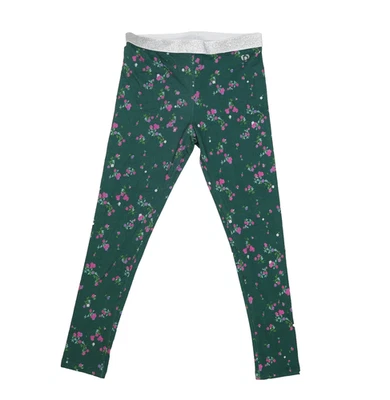 Desigual Legging Dafne Womens XL Green Pink Floral Stretch Pants 24WGKK01 Kids - Image 1 of 4