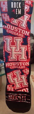 University of Houston Cougar Socks Lg/XLg 9-13 New With Tags Cover