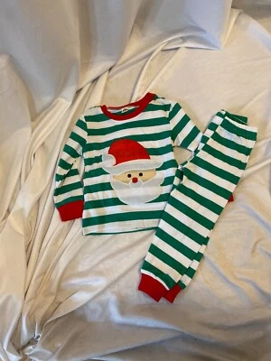 ¡Nuevo! Juego de salón de Papá Noel rayas verdes pastel de barro pijama de Navidad para niños pequeños 12-18 meses Foto 1 de 4