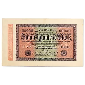 Allemagne - billet 20000 mark 1923 - Reichsbanknote - SUP - P.85b - Imagen 1 de 2