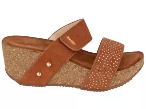 Plateau-SANDALEN für Damen mit Keilabsatz CAMEL DAMEN-SOMMERSCHUHE ZIRKONIA - Bild 1 von 5
