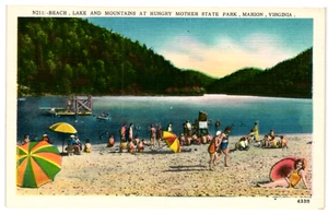 N211: Hungry Mother State park Marion, VA Virginia Linen Postcard - Picture 1 of 2