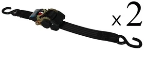 Ratchet Tie Down 2 Pack Retractable Transom Load Trailer Boat Hook Strap 2" x 6' - Picture 1 of 5