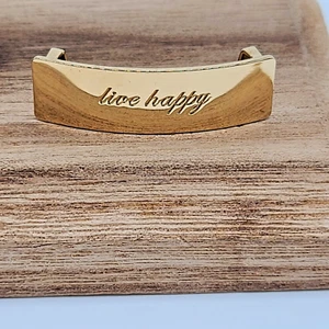 KEEP Collective "Say Something Bar - Live Happy" Shiny Gold Slide Charm - Picture 1 of 11