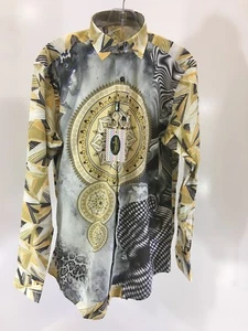 BANANA LEMON MENS JAMISON DIGITAL PRINT LS BUTTON UP SHIRT MULTI MEDIUM NWT - Picture 1 of 7