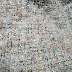 Spring Fine Yarn Boucle Suiting - Ivory, Beige, Pink, Mint, Gold - Designer! - Picture 1 of 4