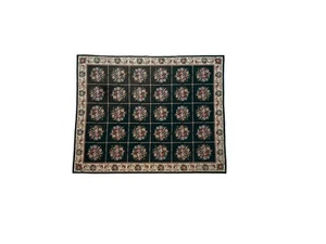 ~Vintage Wool Needlepoint Rug French Aubusson Design , 7'6" x 9'4" - Picture 1 of 6