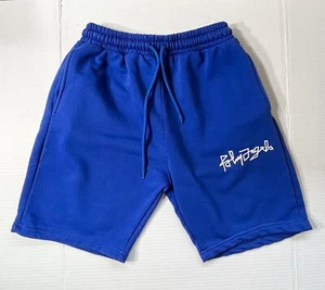 Palm Angels Sweat Shorts Boys XL Royal Blue Logo Print Track Shorts Designer - Picture 1 of 7