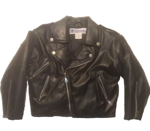 Rock River Boys Black Leather Insulated Bomber Biker Jacket    Size 5T      A066 - Picture 1 of 5