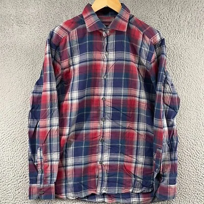 Camisa Ermenegildo Zegna Para Hombres Cuadros Ventana Cuadros Algodón Verano Manga Larga L Foto 1 de 4