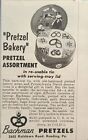 Boîtes de boulangerie Bachman Pretzels lecture PA anciennes annonce imprimée vintage 1962