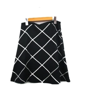 Paola Flani FRANI Skirt Mini Wool Check 40 Black KT13 Waist:about 66cm Used 8a26 - Picture 1 of 6