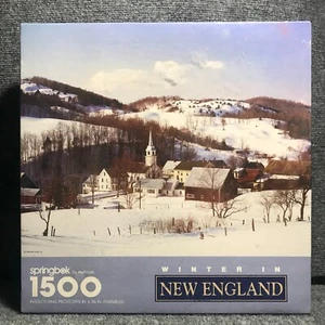 Springbok by Hallmark 1500 Piece Jigsaw Puzzle Winter in New England  New Sealed - Picture 1 of 6