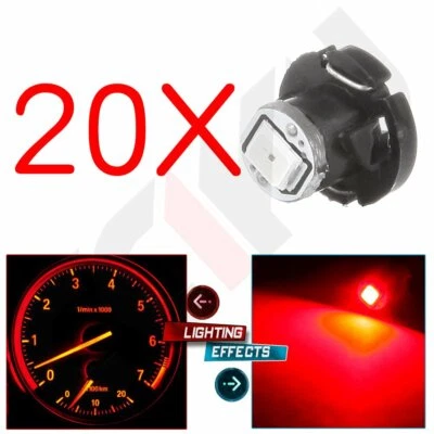 20x T4.2/T4 2835SMD Neo Wedge Red LED Bulb A/C Climate Control Light Switch Lamp - Image 1 of 4