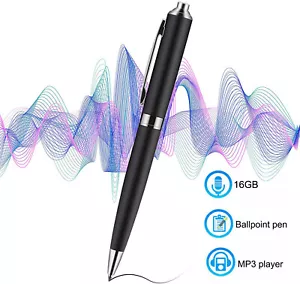 Voice Recorder Digital Activated 16G Mini Spy Audio Dictaphone Pen MP3 Player - Picture 1 of 12