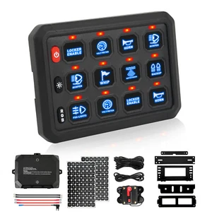 RGB 12 Gang Switch Panel ON/OFF LED Light Bar Electronic Relay System Marine APP - Picture 1 of 11