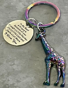 Cute Giraffe Key Chain “TO MY BEST FRIEND, I LOVE YOU” Gift For Sister/Friend - Picture 1 of 5