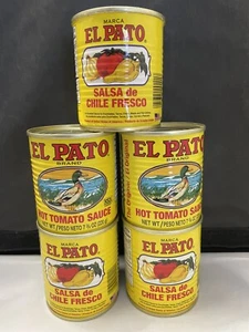5 Cans El Pato Hot Tomato Sauce Salsa De Chile Fresco 7-3/7 Ounce Exp 10/2026 - Picture 1 of 3