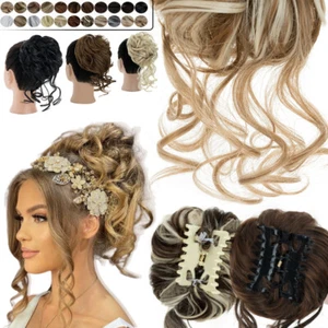 Claw Dutt Clip in Haarverlängerung Messy Bun Haarteil Kamm On Extensions Lockig - Bild 1 von 46