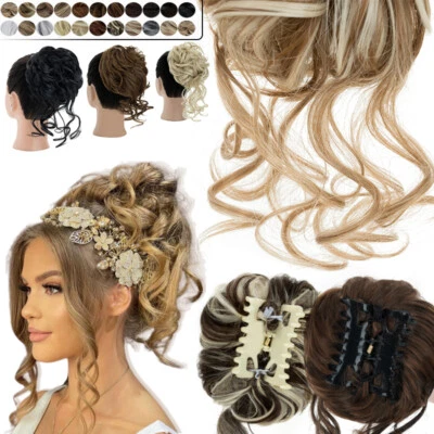 Claw Dutt Clip in Haarverlängerung Messy Bun Haarteil Kamm On Extensions Lockig - Bild 1 von 4