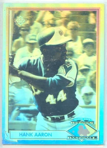 Holograma de cubierta superior 1991 #HH1 Hank Aaron Hof - Atlanta Braves casi nuevo sin procesar (SG-0143) - Imagen 1 de 3
