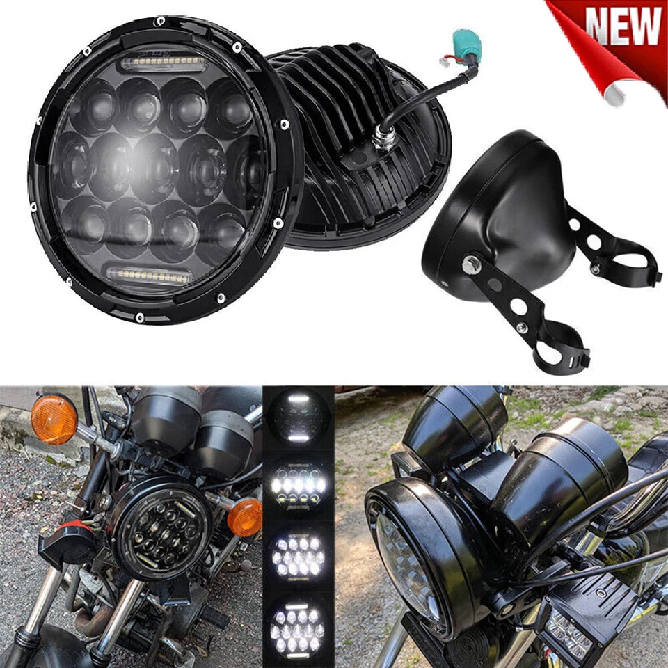 Faro LED Hi-Lo de 7 pulgadas para Yamaha V-Star XVS 650 950 1100 Classic Stryker Foto 1 de 4