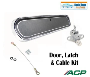 Mustang 1966 puerta de guantera, cable y pestillo, negro estándar de ACP, envío gratuito - Imagen 1 de 24