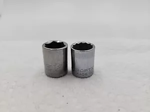 2 Craftsman 14mm Sockets. 6 Point 3/8" Dr. #43546 & 12 Point #44305 G Series - Picture 1 of 8