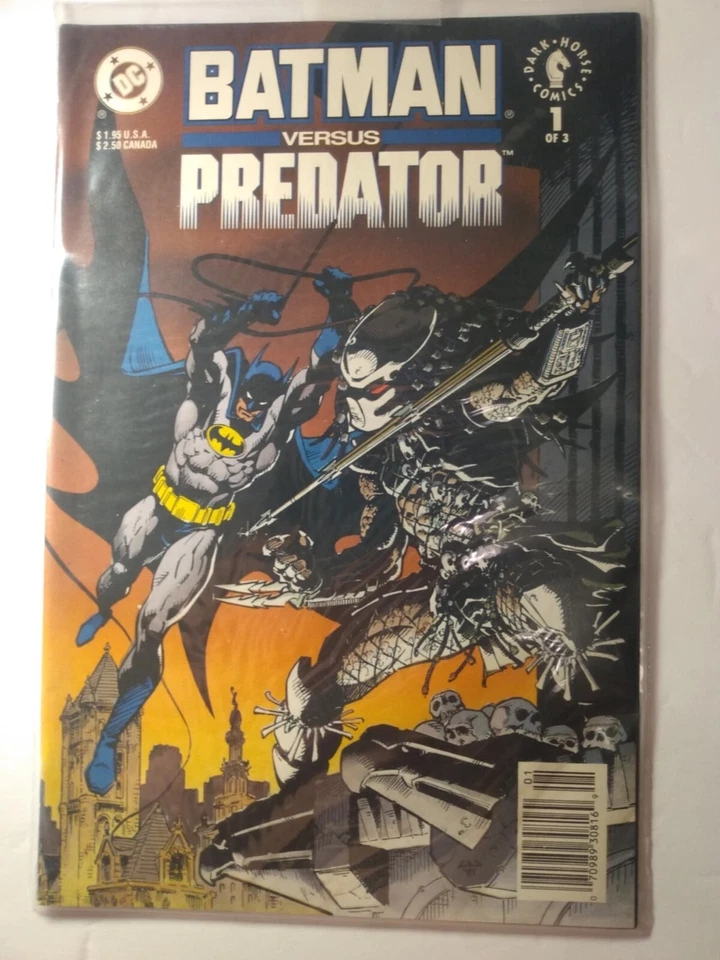 Batman Versus Predator-Regular #1 Newsstand Variant (Dark Horse Comics DC Comics 1991 January 1992)