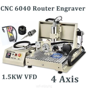 Enrutador CNC USB 4 ejes 6040 grabadora VFD taladro fresadora de grabado con control remoto - Imagen 1 de 16