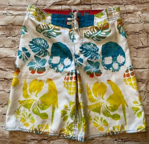Old Navy Skull Floral Swim Trunks Boys Medium M - Picture 1 of 5