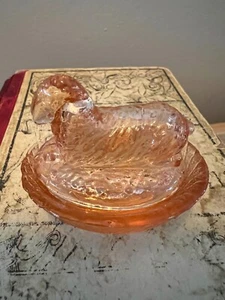 Boyd Slag Glass Lamb Salt Cider / Deep Pink - Excellent Condition - Picture 1 of 6