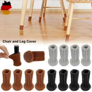 Stuhlbein Socken Tischbeinabdeckungen Gestrickte Möbel Fußbodenschutz Dehnbar - Bild 1 von 15